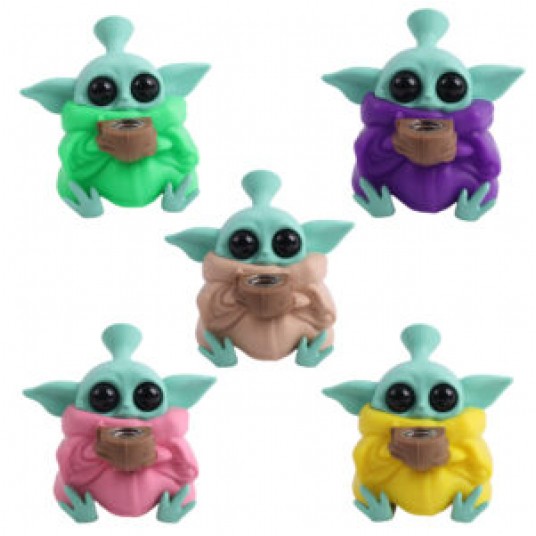 Bongo silikonowe Baby Yoda Żółty