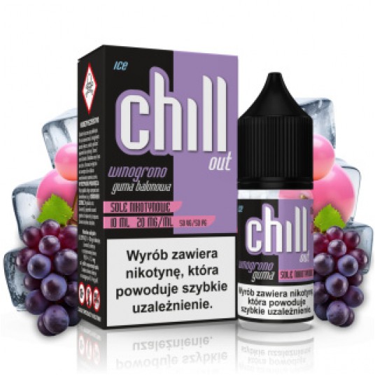 CHILL OUT SALT WINOGRONO GUMA BALONOWA ICE 20MG 10ML