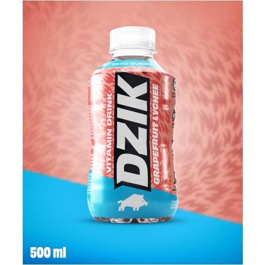 DZIK® VITAMIN DRINK GRAPEFRUIT - LYCHEE 500ML SK -zdjęcie numer 1