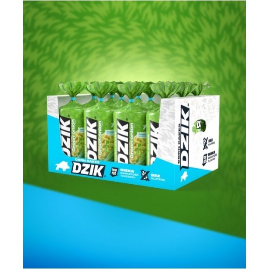 DZIK® WAFLE KUKURYDZIANE LOW FAT - ZIELONA CEBULKA, CORN CAKES - GREEN ONION -zdjęcie numer 1