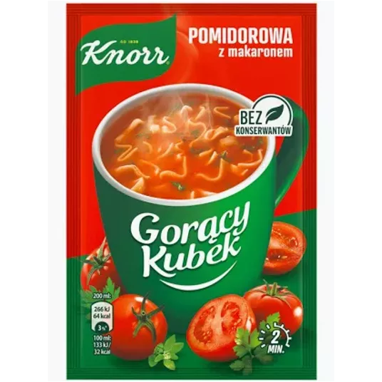 Knorr Gorący Kubek Pomidorowa z Makaronem 19g/32 -zdjęcie numer 1