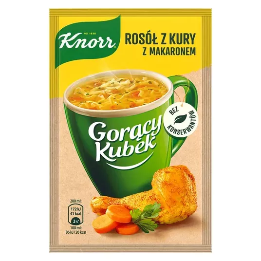 Knorr Gorący Kubek Rosół z Kury z Makaronem 12g/40 -zdjęcie numer 1