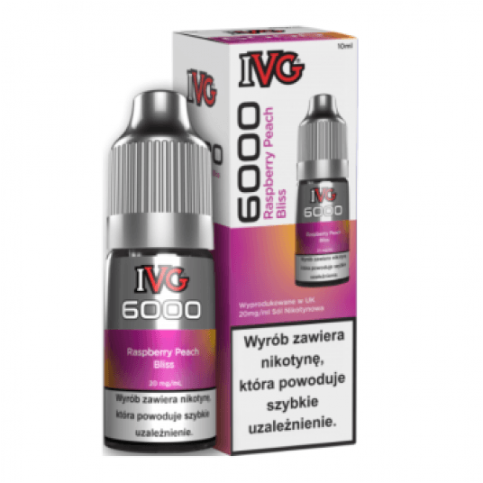 Liquid IVG 6000 Salt 20mg 10ml Raspberry Peach Bliss