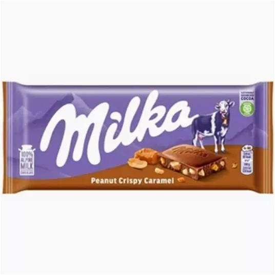 Milka Czekolada Peanut Crispy Carmel 90g/24 -zdjęcie numer 1