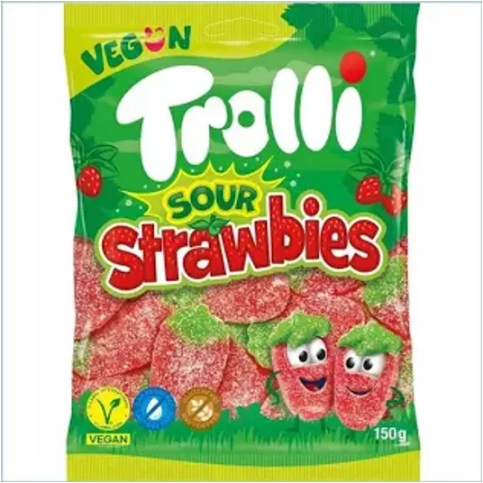 Trolli Żelki Kwaśne TRUSKAWKA 150g/21 -zdjęcie numer 1