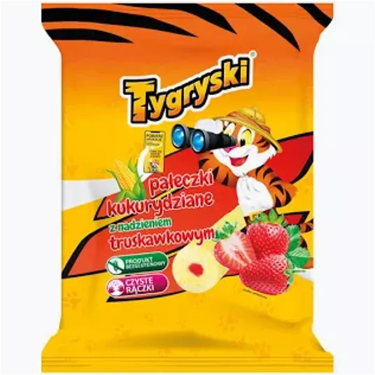 TYGRYSKI PAŁECZKI KUK. Z NADZIENIEM TRUSKAWKOWYM 60G K24 -zdjęcie numer 1