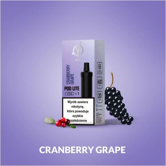 V BAR CUBO LITE KARTRIDŻ CRANBERRY GRAPE 2ml 20mg