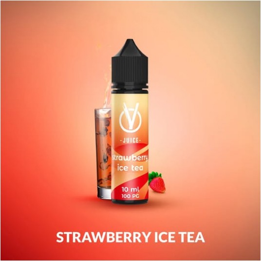 VJUICE LONGFILL STRAWBERRY ICE TEA 10ml 0mg