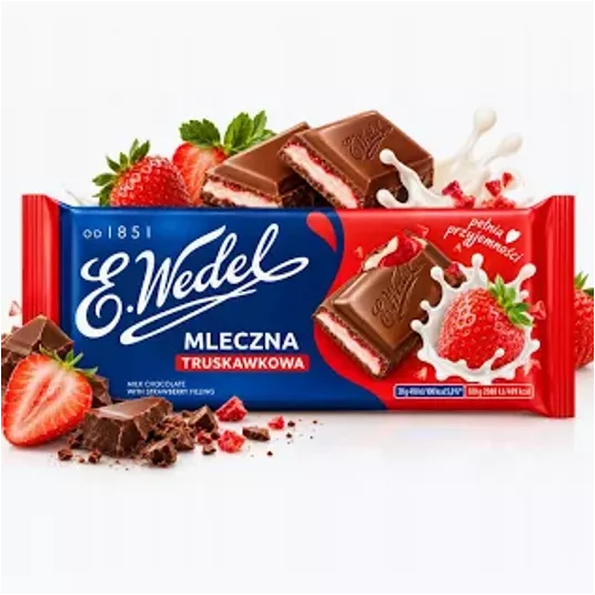 Wedel Czekolada Truskawkowa 100g/20 -zdjęcie numer 1