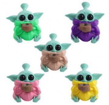 Bongo silikonowe Baby Yoda Żółty