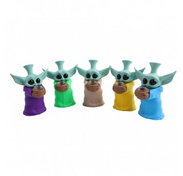 Bongo silikonowe stojący Baby Yoda Żółty