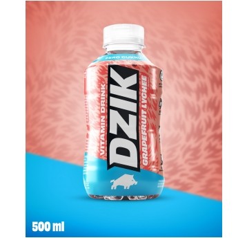 DZIK® VITAMIN DRINK GRAPEFRUIT - LYCHEE 500ML SK