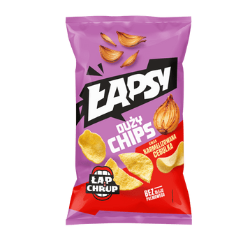 ŁAPSY PRAŻYNKI CHIPS KARMELIZOWANA CEBULKA 110G K16