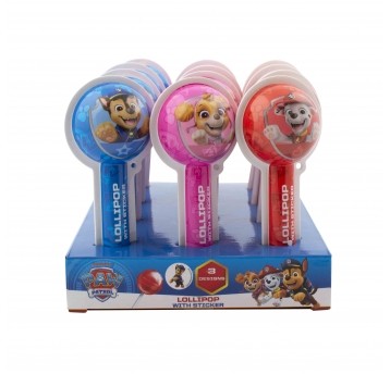 Paw Patrol Lollipop with Sticker 12szt.