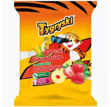 TYGRYSKI PAŁECZKI KUK. Z NADZIENIEM TRUSKAWKOWYM 60G K24