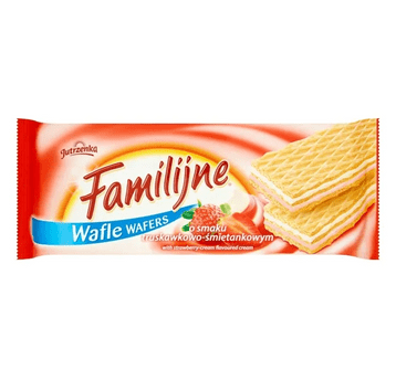 Wafle Familijne 180g Truskawka-Śmietana
