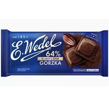 Wedel Czekolada Gorzka Klasyczna 64% 90g/22